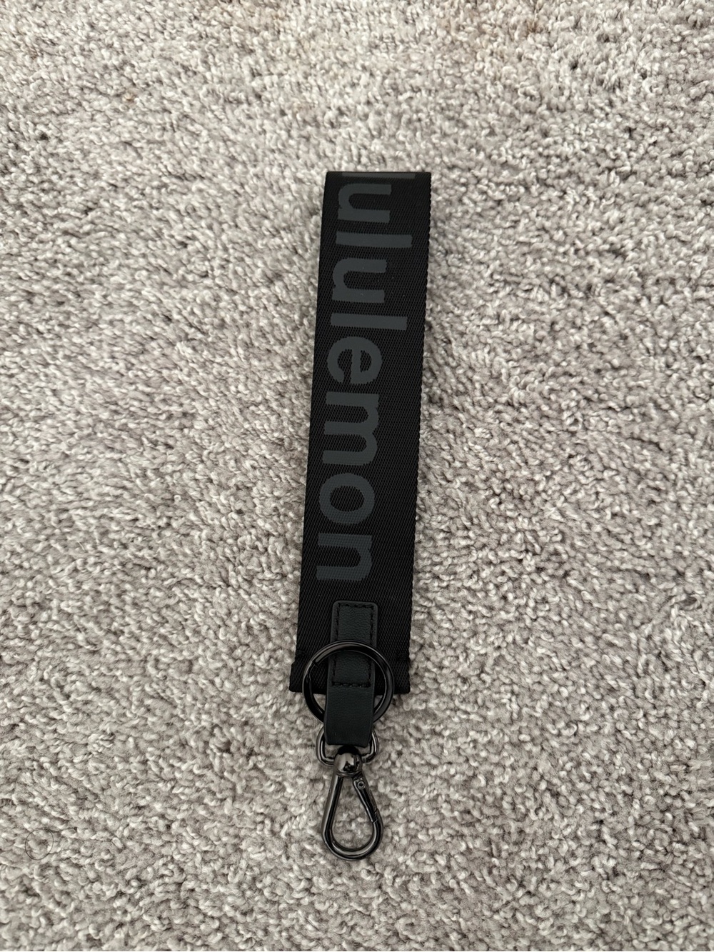 lululemon athletica Black Logo Key Strap Wristlet
